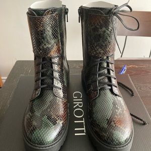 Girotti Combat Boots, Size 38, Brand New